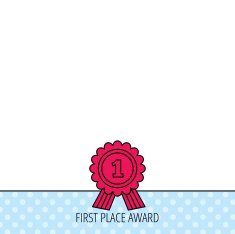 Gold medal award icon First place sign N15