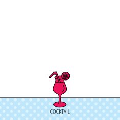Cocktail icon Glass of alcohol drink sign N5