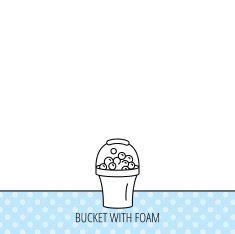 Bucket with foam icon Soapy cleaning sign N4