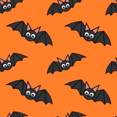 cute cartoon bat halloween seamless pattern