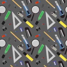 Stationery tools pattern Gray background N2