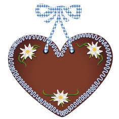 Unlabeled bavarian gingerbread heart from Germany N2