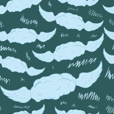 Seamless clouds with wings