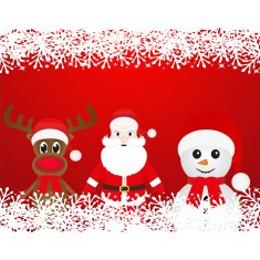 Christmas reindeer snowman and Santa Claus N3