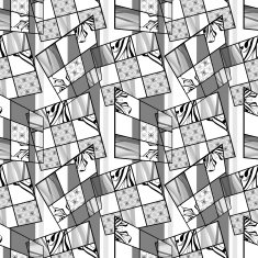 Patchwork seamless retro monochrome pattern modern background