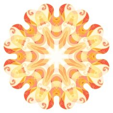 Round ornament on white background Ornament in east style