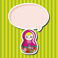 Matryoshka Russian traditional wooden doll vector pattern el N119