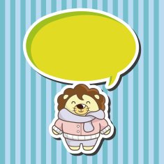 animal lion winter cartoon theme elements N2