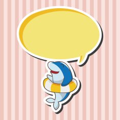 animal dolphin summer cartoon theme elements N2
