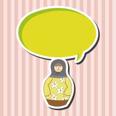 Matryoshka Russian traditional wooden doll vector pattern el N133