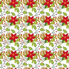 Seamless Christmas and New Year pattern with cute winter flowers N2