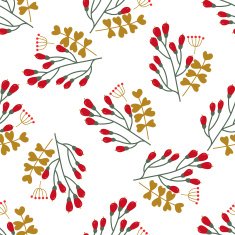 Seamless Christmas and New Year pattern with cute winter flowers N3