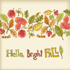 Vector background of maple aspen oak elm leaf dragonfly cat