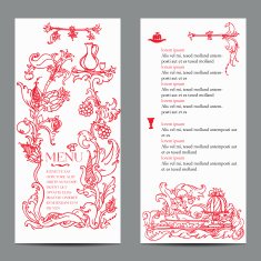 Restaurant menu design with vintage label N3