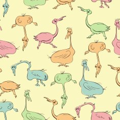 Vector seamless pattern with poultry silhouettes for thanksgiving day