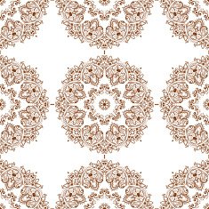Round henna mehendi drawing mandalas drawn seamless pattern N12