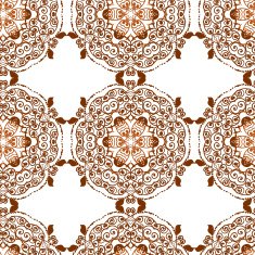 Round henna mehendi drawing mandalas drawn seamless pattern N14