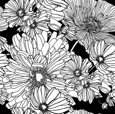 Seamless pattern with flowers chrysanthemums N2