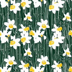 Seamless pattern with narcissus flowers N9