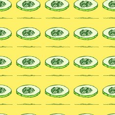 Sketch sliced cucumber in vintage style