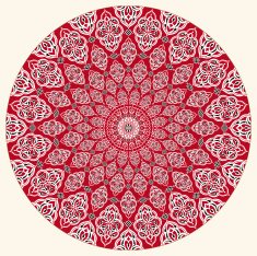Arabic circular pattern over white background