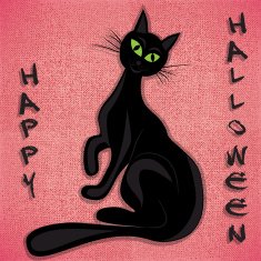 Black cat halloween vector illuatration