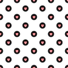 Polka Dot Seamless Pattern with Hearts Vector illustration eps10