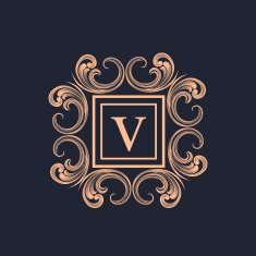 Creative frame with Letter V for monogram N2
