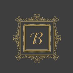 English Alphabet B for premium monogram N2