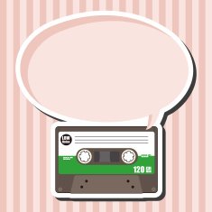 Audiotape theme elements vector eps N84