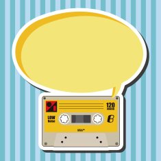 Audiotape theme elements vector eps N86