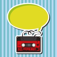 Audiotape theme elements vector eps N87