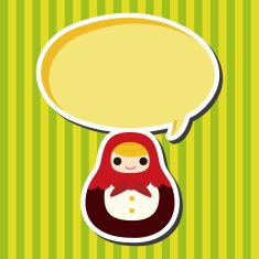 Matryoshka Russian traditional wooden doll vector pattern el N134