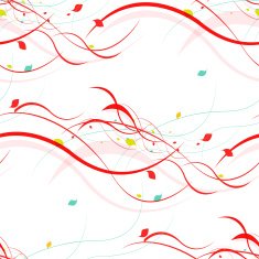 Floral seamless pattern Abstract waves with leaves eco nature background N9