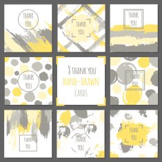 Set of hand-drawn seamless trendy patterns with ink brush strokes N3