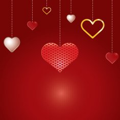 Valentine's Day Card with Hearts