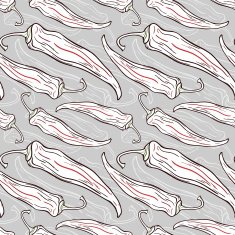 Seamless pattern with decorative chili peppers