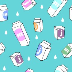 Seamless pattern with milk pack N4