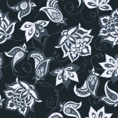 Floral Paisley Pattern Seamless Asian Textile Background N8