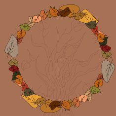 Autumn leaves frame for your text