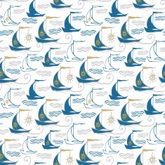 Seamless pattern with ships ornament