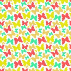 Seamless pattern with hand drawn butterflies