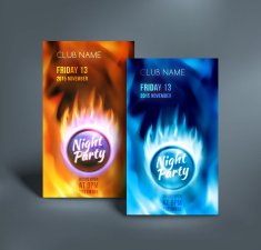 Night club colorful flyer templates Vector illustration