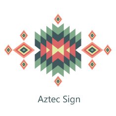 Vector aztec sign on white background