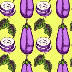 Sketch eggplant in vintage style N2