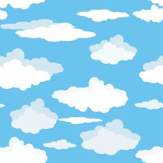 Seamless pattern of clouds on blue sky N2