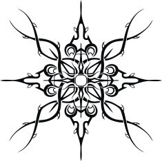 Black tattoo pattern on a white background