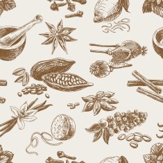 Vector seamless pattern with spices Repeating background N2