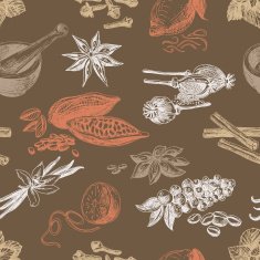 Vector seamless pattern with spices Repeating background N3
