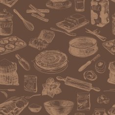 Vector seamless bakery pattern Repeating abstract background